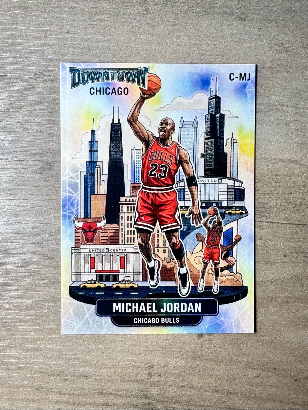 Michael Jordan Downtown #C-MJ Novelty Basketball Card. Chicago Bulls.